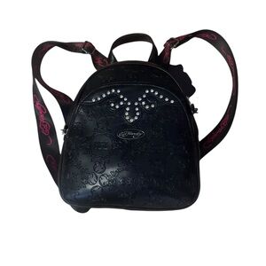 Ed Hardy Black Backpack with Studded Accents
